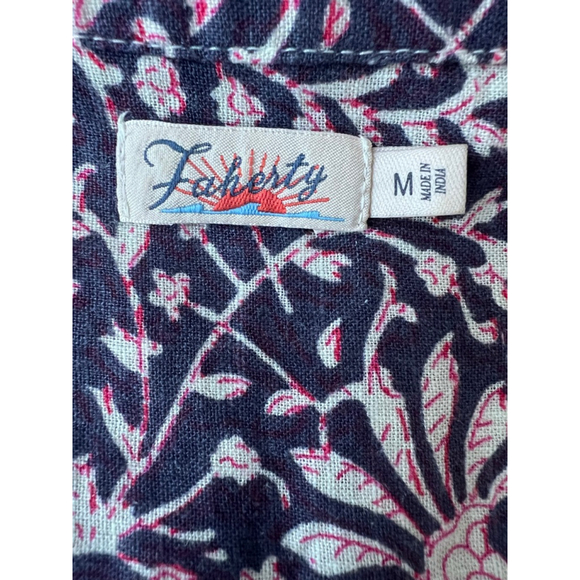 Women's Faherty Navy Pink Floral Sleeveless Dress M - Picture 4 of 7